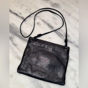 Margot Black Leather Shoulder Crossbody Bag